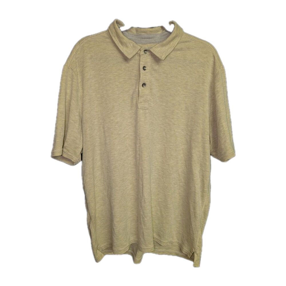 Tommy Bahama Polo Shirt Men's XL Yellow Grey Modal Blend Golf Vacation Beach